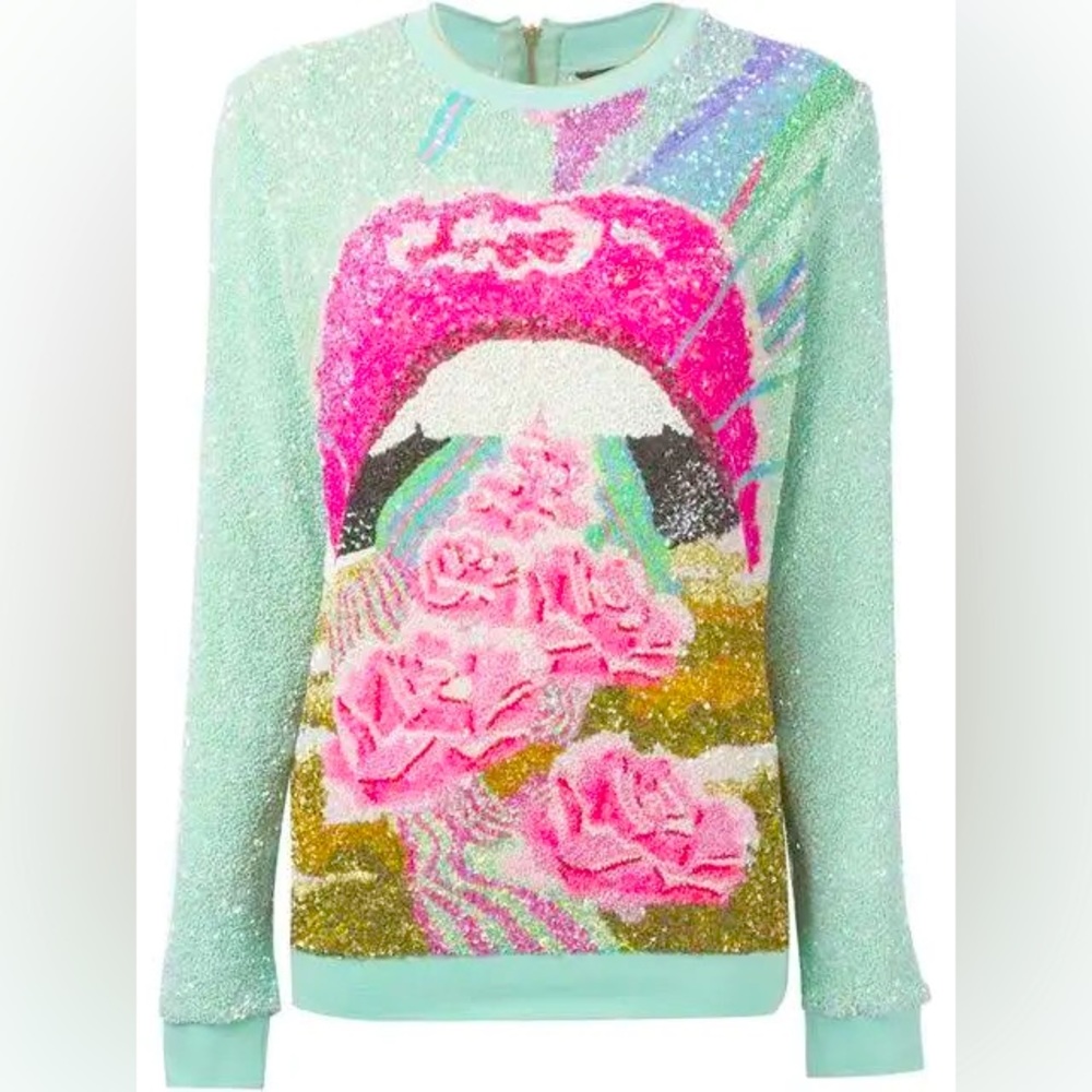 Manish Arora Sequin Lips Sweater
